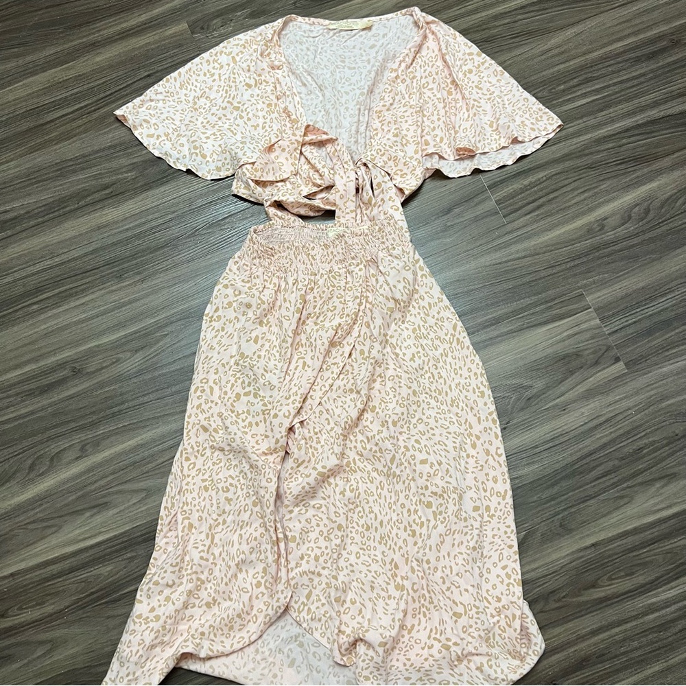 Anthropologie Beachgold sz S wrap crop top high low skirt set beach wear